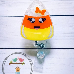 Interchangeable Halloween Holiday Candy Corn Cute Badge Reel