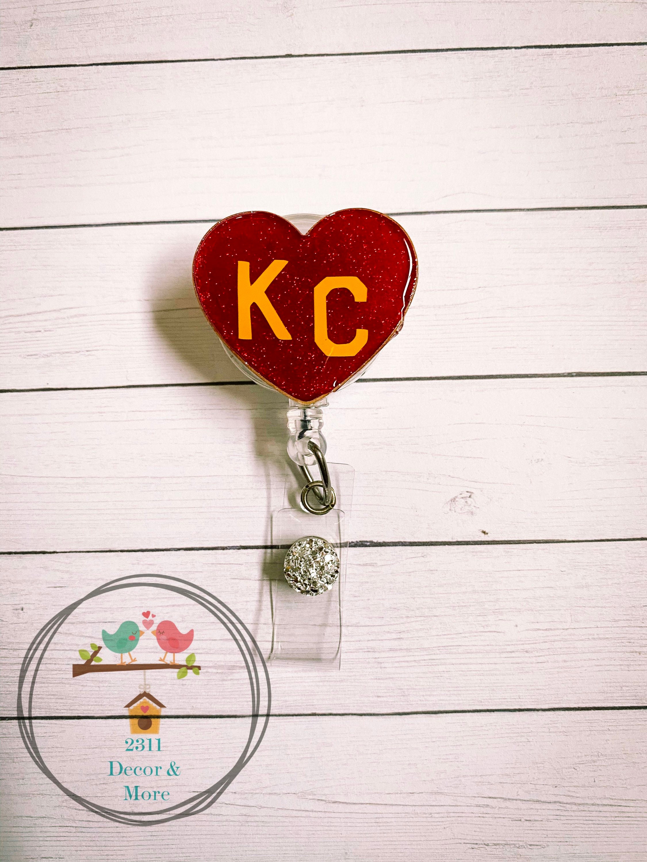 Interchangeable Kansas City Heart Chiefs Football Jersey Badge Reel