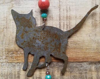 Campana colgante rústica de metal para gatos