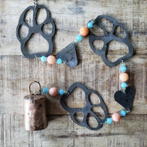 Paw and Heart Hanging Bell, Pet Wind Chime