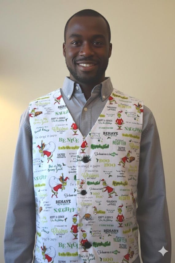 christmas dress vest Santa & Friends Green Christmas Vest