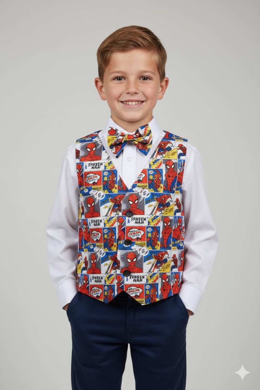 Cravatta Nera A Tema Superman – Regalo Originale Per Matrimonio, Compleanno O Natale