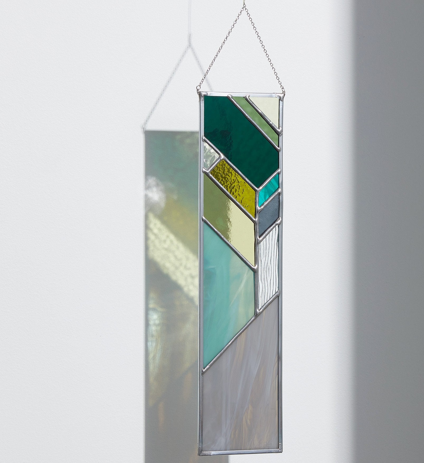 Rectangular Stained Glass Window With CHEVRON / Stained Glass Etsy Canada