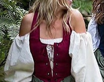 Cotton Bodice for Renaissance Peasant Dress for Cosplay Dickens Victorian pleasure fair