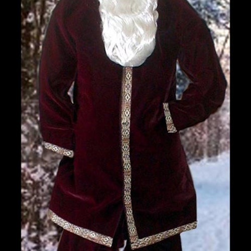 Old World Santa Suit Wine Super Soft Velvet Santa Claus Jacket Etsy