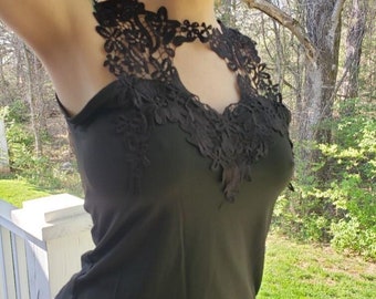 Black Goth Lace Tank Top