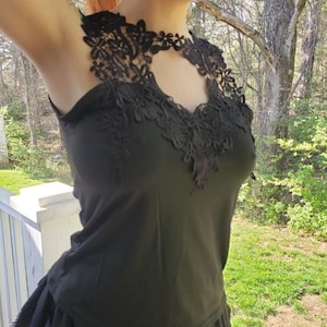 Black Goth Lace Tank Top