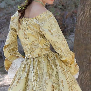 Yellow gold Elizabeth Swann 18th c Dress Halloween Renaissance Medieval Costume Clothes Clothing. Made to fit: Small to Plus Size 5 image 3