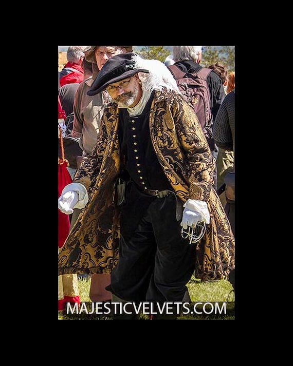 Renaissance Brocade Jacket for Cosplay Victorian Dickens Steampunk Faire or Festival - In Many Colors