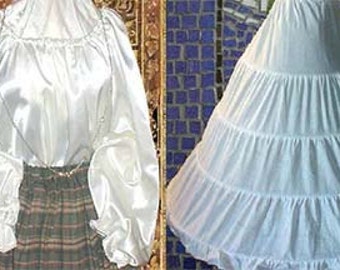 Renaissance SATIN or Cotton CHEMISE AND Hoop Skirt  for Halloween, Theater, Cosplay, Madrigals, Medieval