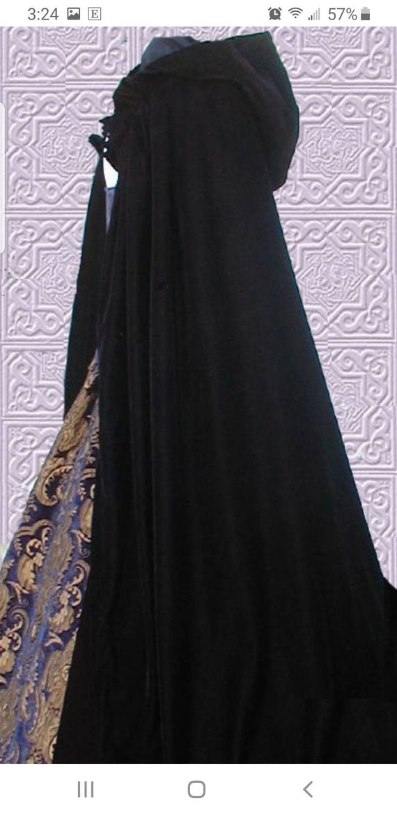 Velvet cloak/cape with white or black satin lining - in many colors