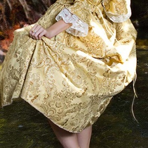 Yellow gold Elizabeth Swann 18th c Dress Halloween Renaissance Medieval Costume Clothes Clothing. Made to fit: Small to Plus Size 5 image 5