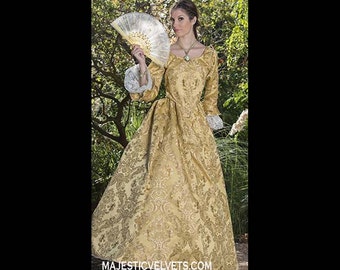 Gelbgold Elizabeth Swann 18. Jh. Kleid Halloween Renaissance Mittelalter Kostüm Kleidung Kleidung. Passend gemacht: Klein bis Plus Größe #5