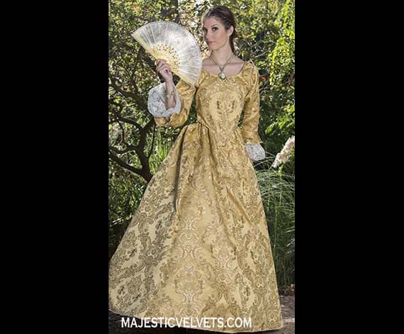 Yellow gold Elizabeth Swann 18th c Dress Halloween Renaissance Medieval Costume Clothes Clothing. Made to fit: Small to Plus Size #5