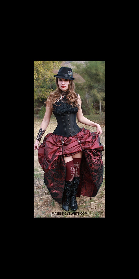 Ready 3PC Black UNDERBUST Heavy Duty Corset, Long Wine &black Damask, Short  Wine Skirt DOUBLE Bustle, Steampunk, Victorian, Costume, Dress -  Canada