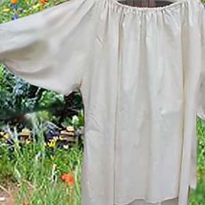 Renaissance Cotton Chemise Short sleeve 3/4 sleeve Ivory or Brown Medieval shirt blouse for Halloween, Theater, Cosplay, Madrigals