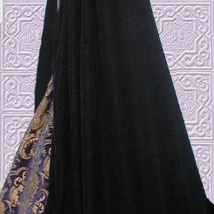 Velvet cloak/cape with white or black satin lining - in many colors