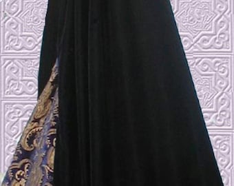 Velvet cloak/cape with white or black satin lining - in many colors