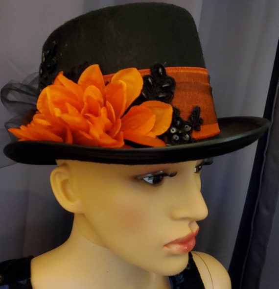 Black & Orange Steampunk Hat