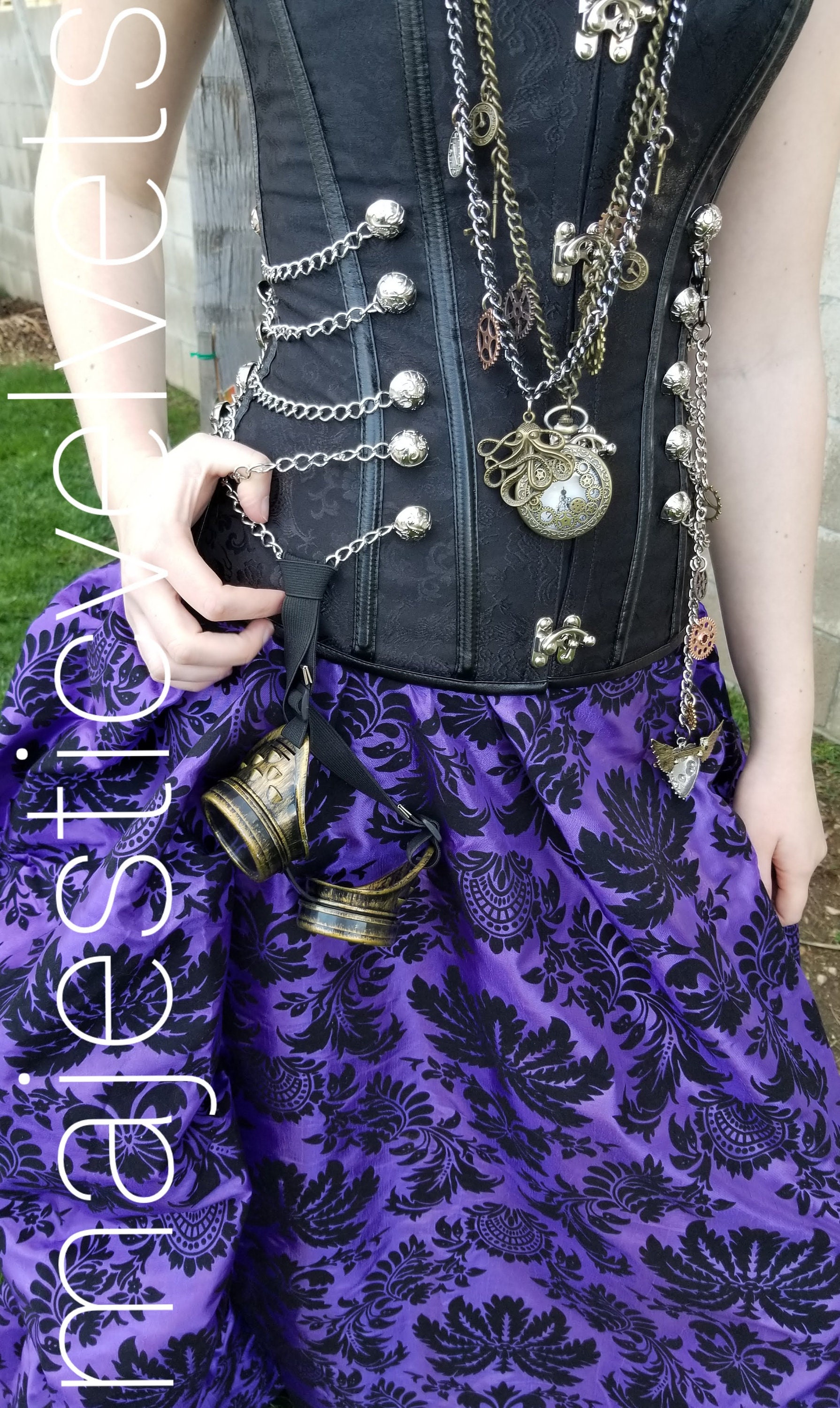 Ready to Ship Steampunk Victorian SKIRT ONLY Taffeta Bustle Skirt Purple &  Black DAMASK Costume for Cosplay Halloween -  Canada