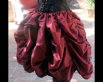 Ready to ship SHORT Steampunk Victorian Taffeta MINI Bustle Skirt Costume for Cosplay Halloween