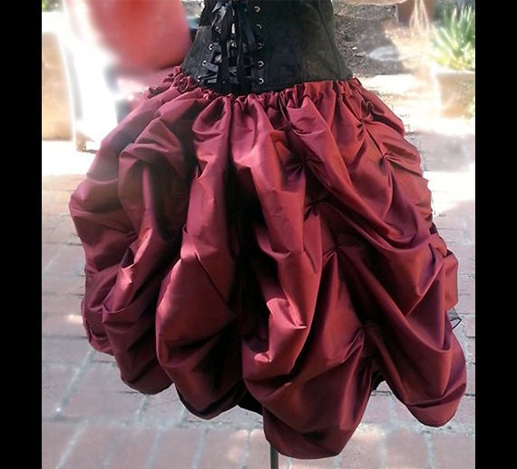 Ready to ship SHORT Steampunk Victorian Taffeta MINI Bustle Skirt Costume for Cosplay Halloween