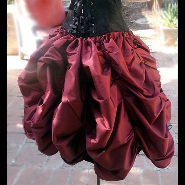 Prêt à expédier SHORT Steampunk Victorian Taffeta MINI Bustle Skirt Costume pour Cosplay Halloween