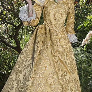 Yellow gold Elizabeth Swann 18th c Dress Halloween Renaissance Medieval Costume Clothes Clothing. Made to fit: Small to Plus Size 5 image 4