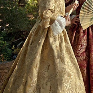 Yellow gold Elizabeth Swann 18th c Dress Halloween Renaissance Medieval Costume Clothes Clothing. Made to fit: Small to Plus Size 5 image 2