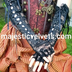 Copper & Red Striped Steampunk Victorian Bustle Skirt Costume for Women