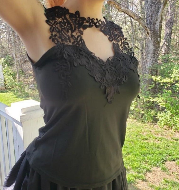 Black Goth Lace Tank Top