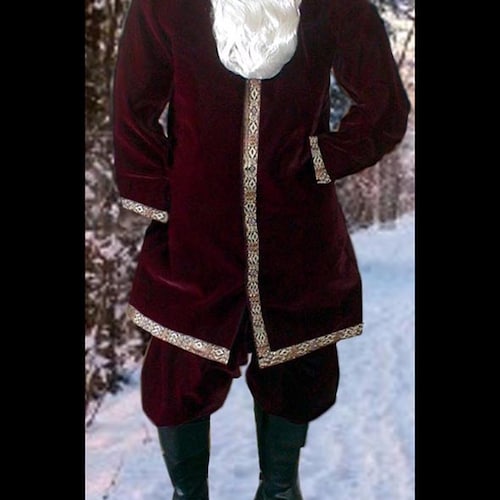特大　オールドヴィンテージ santa sports 3ピース　セットアップ Old World Santa Suit Wine Super Soft Velvet Santa Claus Jacket