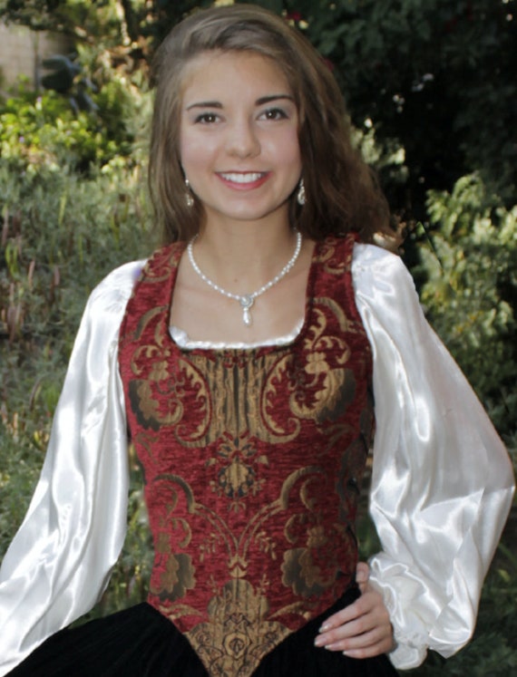 Brocade & Velvet Bodice  for Renaissance Victorian Dickens Cosplay