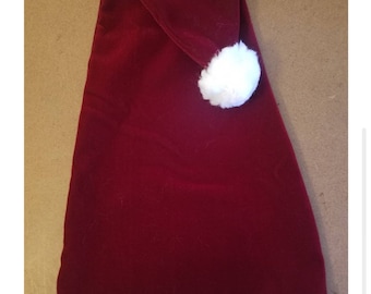 Old World Wine Velvet Santa Hat