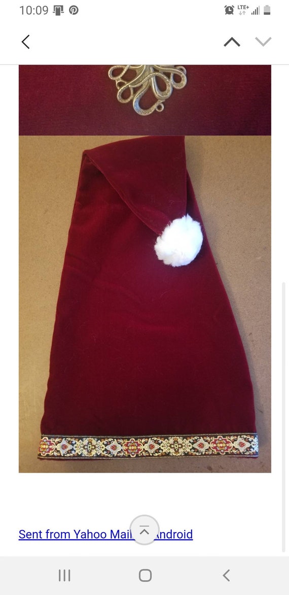 Old World Wine Velvet Santa Hat