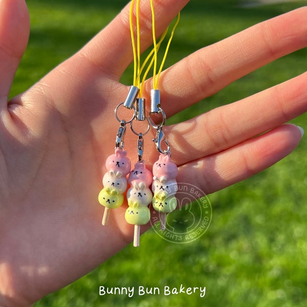 Bunny Dango Keychain | 100% handmade | cute phone charm keychain | best birthday christmas valentine gift