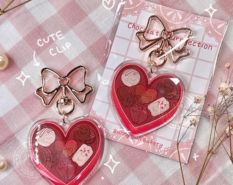 Chocolate Truffle Cat Box Keychain | acrylic epoxy | cute chocolate box kitty cat | gift bundles birthday valentines
