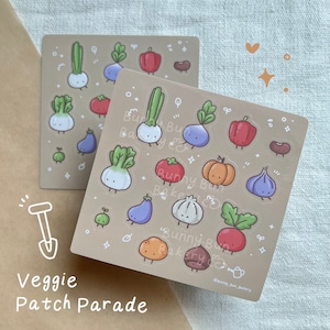 Hoja de pegatinas Veggie Patch / hoja de pegatinas de vinilo brillante / verduras lindas / pegatinas de verduras de jardín / hoja de pegatinas linda colorida /