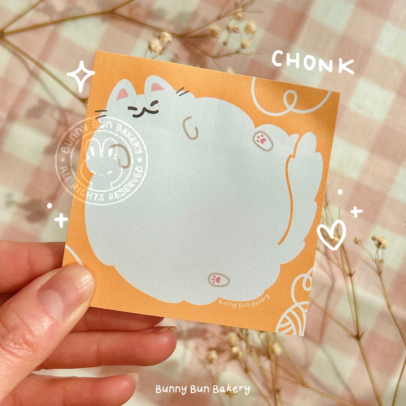Cute Kitty Cat Sticky Notes | Aesthetic Memo Pads (50 Pages) - Etsy