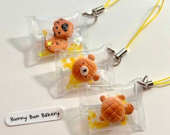 Handmade Bread Animal Polymer Clay Keychain | Cute Food Charm