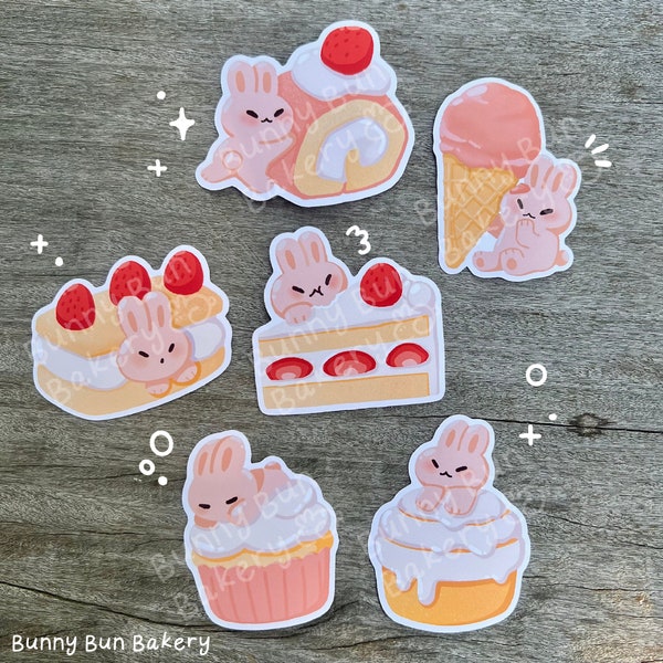 Sweet Bunnies Series | matte vinyl stickers | laptop | water bottle | cute bunny sticker