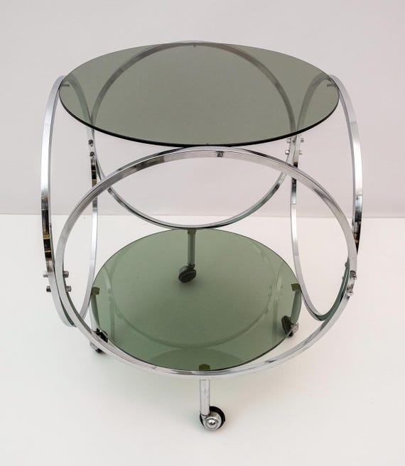 Space Age Vintage Steel and Smoked Glass Coffee Table, 1970s - Etsy