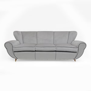 Attributed Guglielmo Ulrich Art Deco Italian Velvet Sofa, 1940s