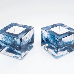 Kosta Boda Candle Holder - Decorated Glass. 80&#39;s