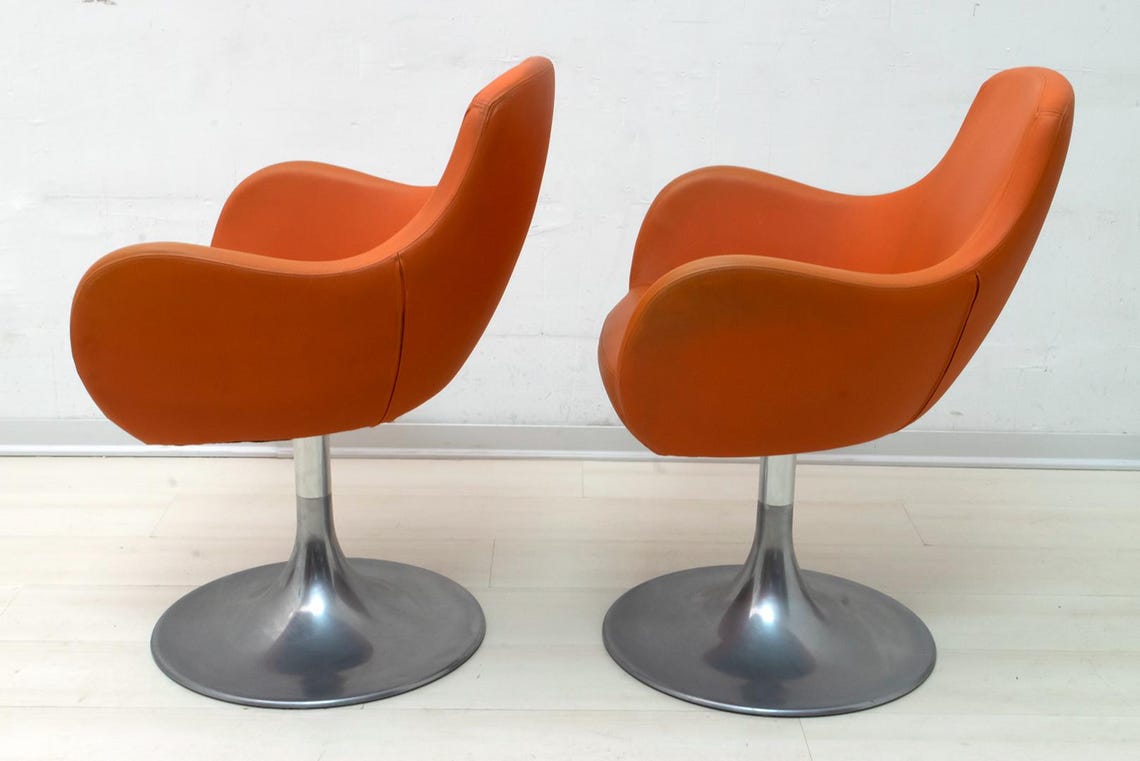 Pair of Mid-Century Modern Italian Swivel Armchairs, 1960s, photo 4 of 5