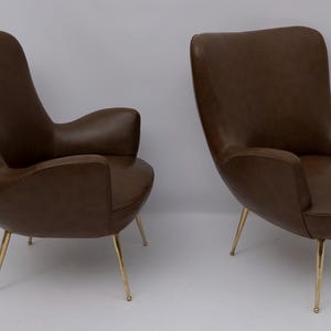 Pair of Mid-century Modern Italian Design Armchairs, 1950s