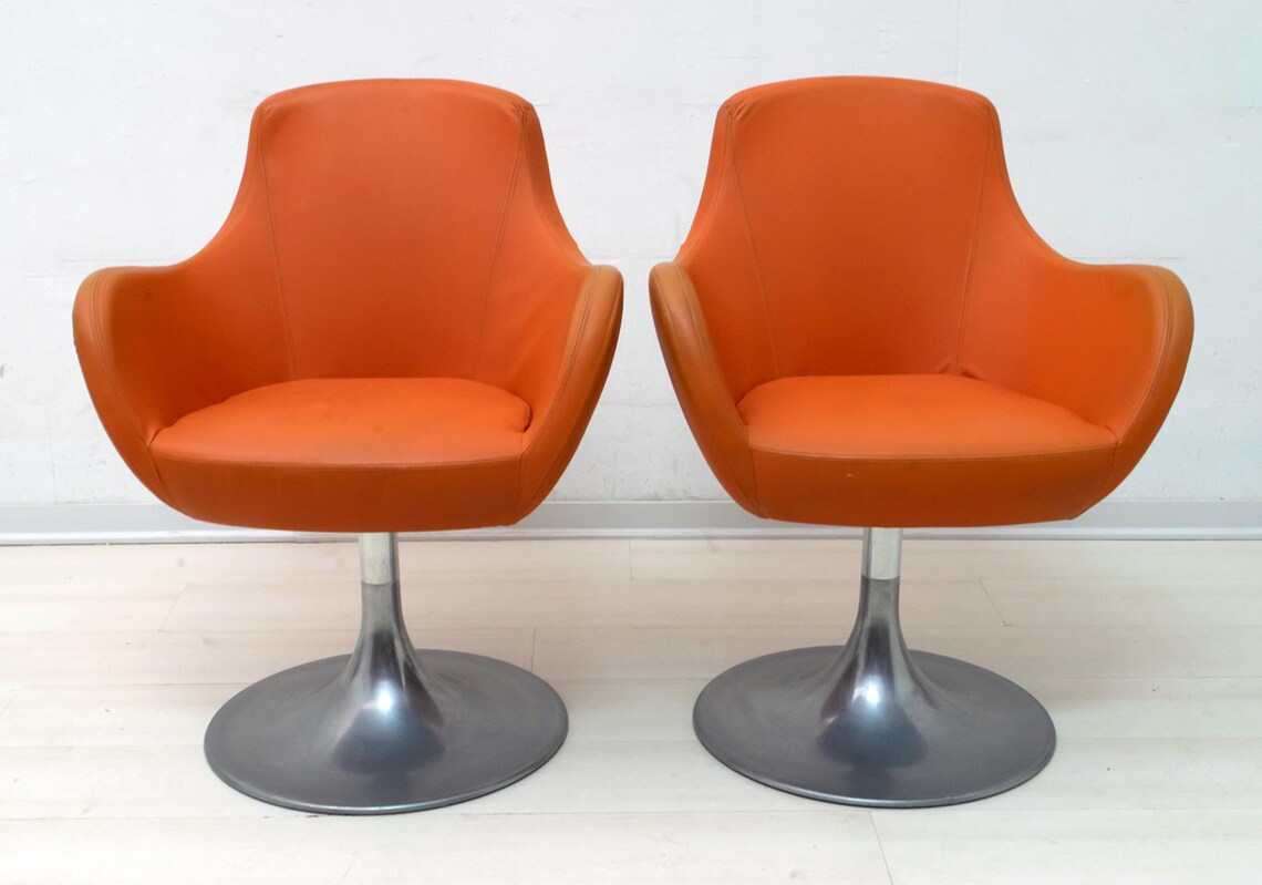Pair of Mid-Century Modern Italian Swivel Armchairs, 1960s, photo 3 of 5
