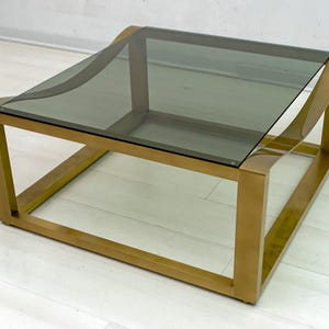 Luciano Frigerio Mid-Century Modern Italian Design Brass Coffee Table, 1970s