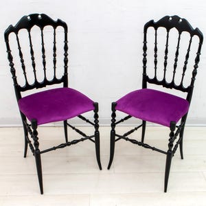 Pair of Giuseppe Gaetano Descalzi Midcentury Italian Chiavari Chairs, 1950s