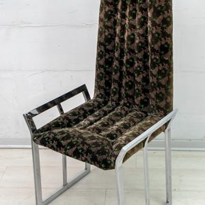 Set of 4 Mid-Century Modern Italian Chromed Steel and Velvet Dining Chairs 1970s